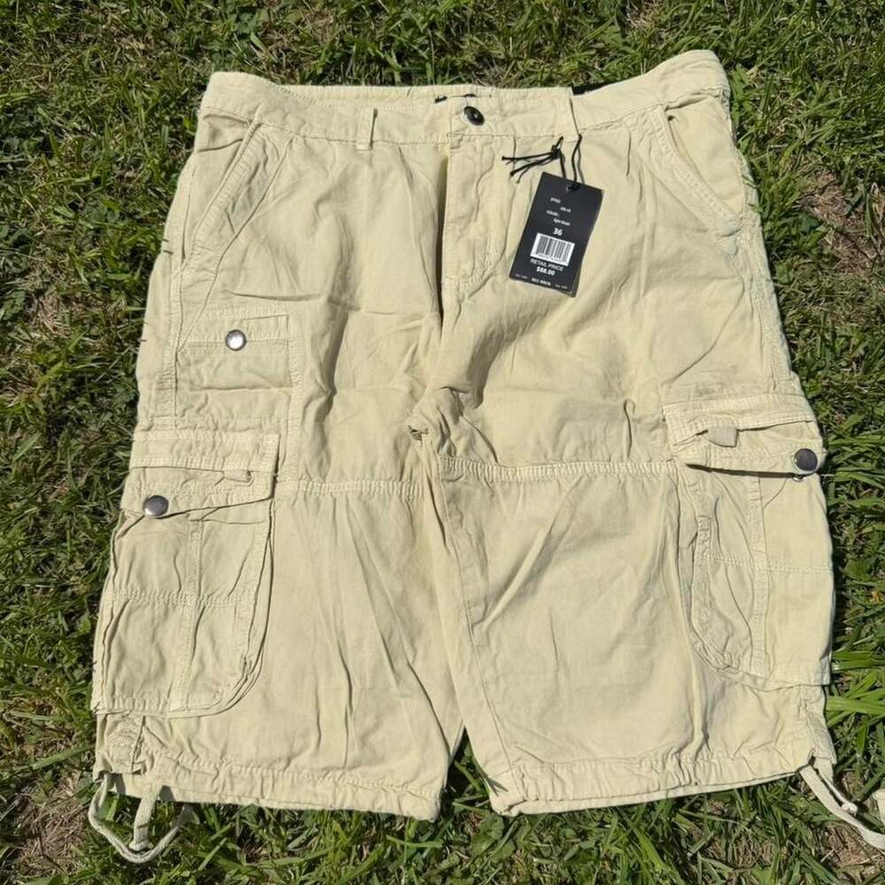 Blu Rock New York Y2K Cargo Shorts Light Khaki Size 36